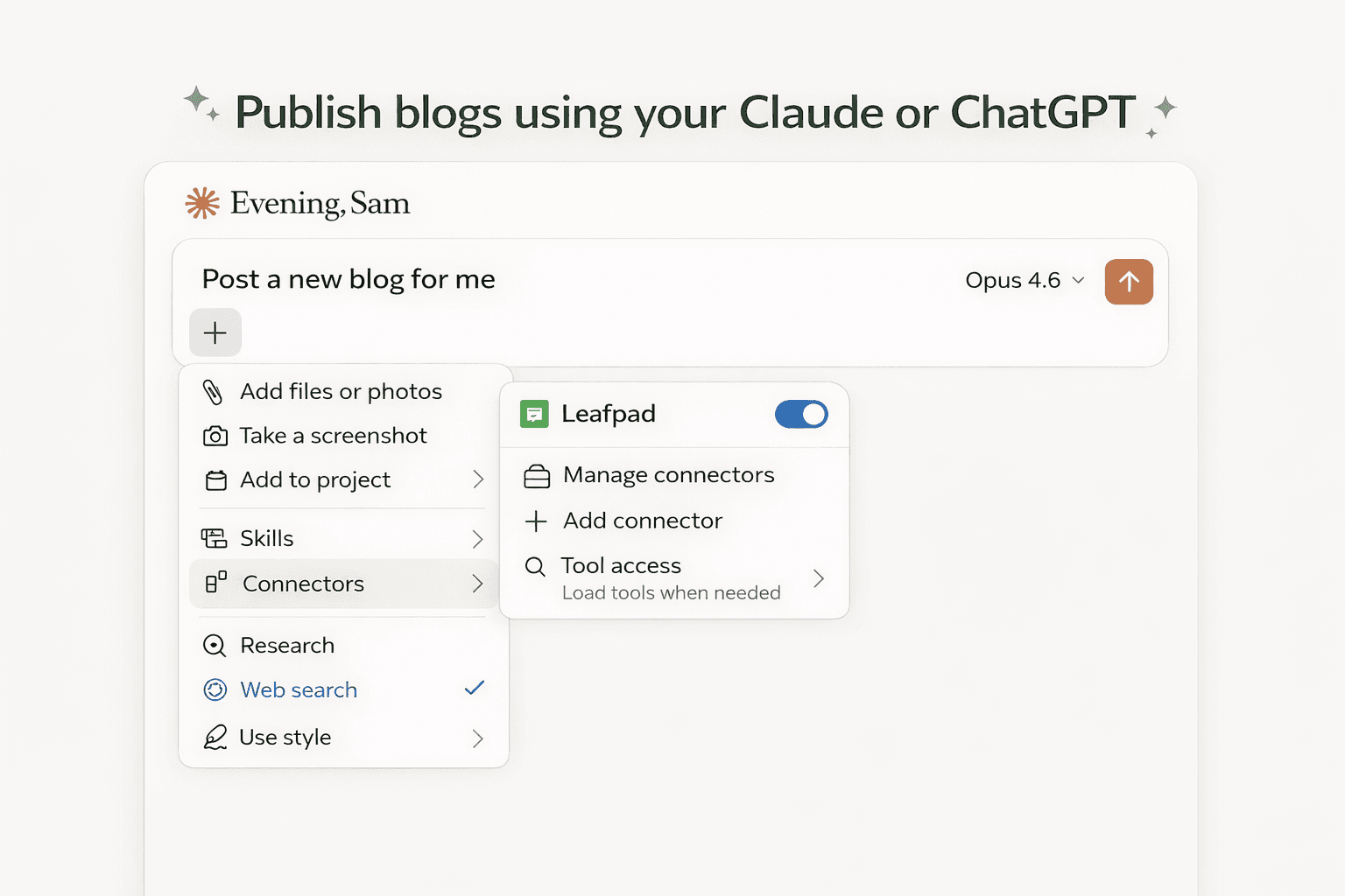 Publish from any AI tool